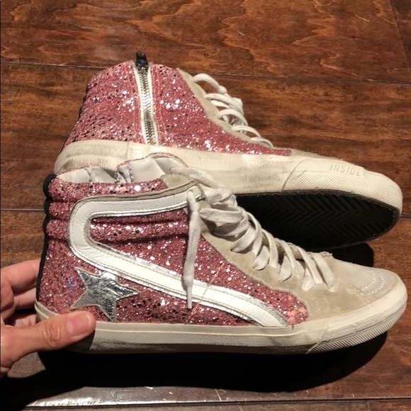 golden goose glitter slide